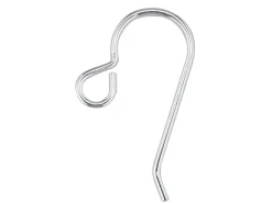 Sterling Silver Earring Hook Wire Plain, Pack of 20, With Inward Turn Loop