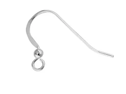 Sterling Silver Earring Hook Wire, Pack of 20, With Bead And Loop