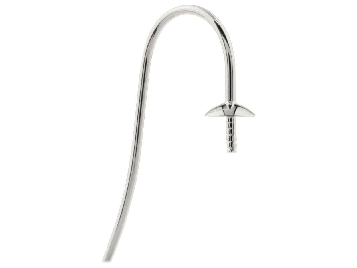 Sterling Silver Earring Hook Wire With 4mm Cup Pack of 2