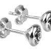 Sterling Silver Earrings April Birthstone 4mm Clear Crystal
