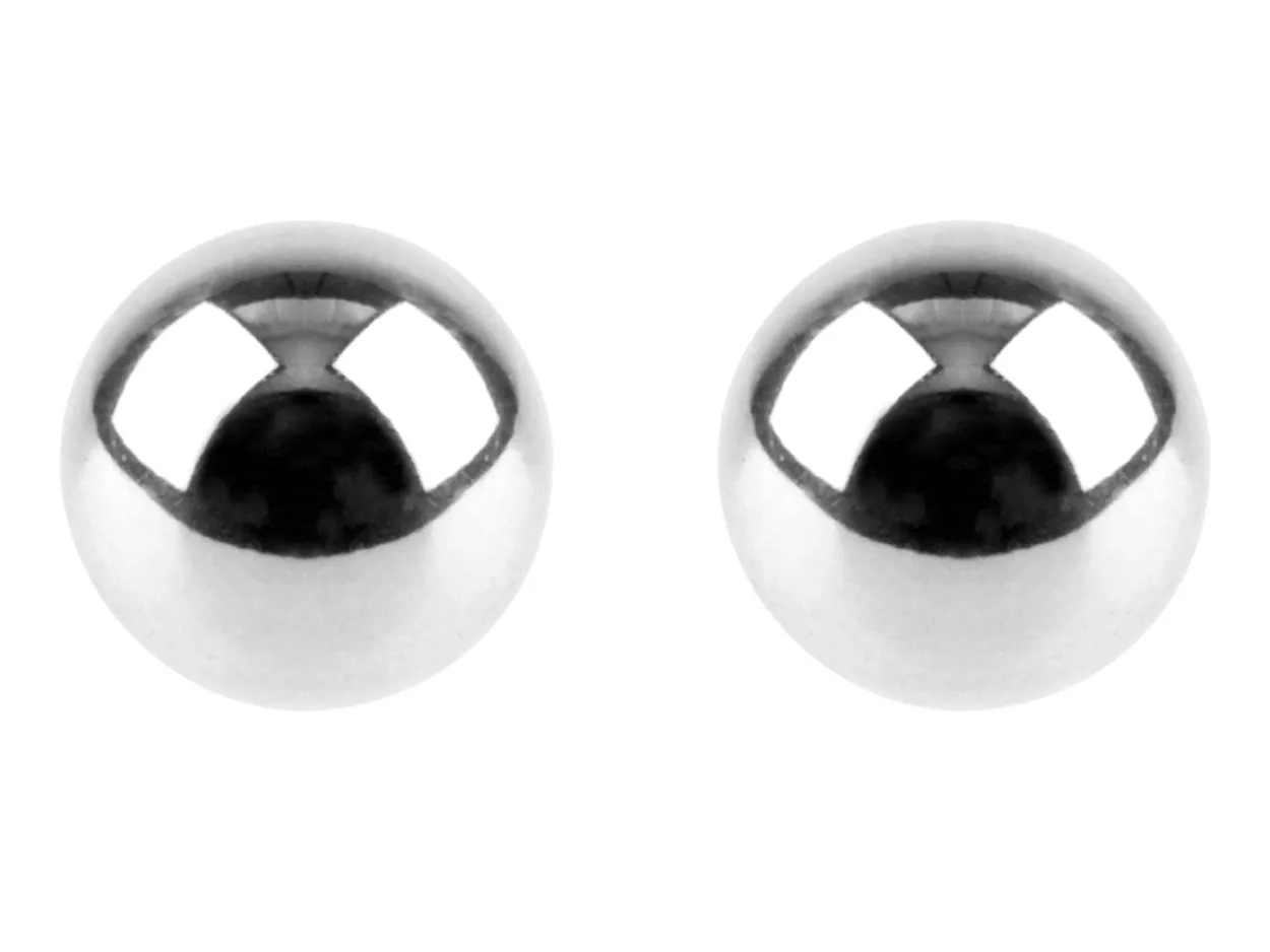 Sterling Silver Earrings Pair 3mm Ball Stud Earrings With Scroll