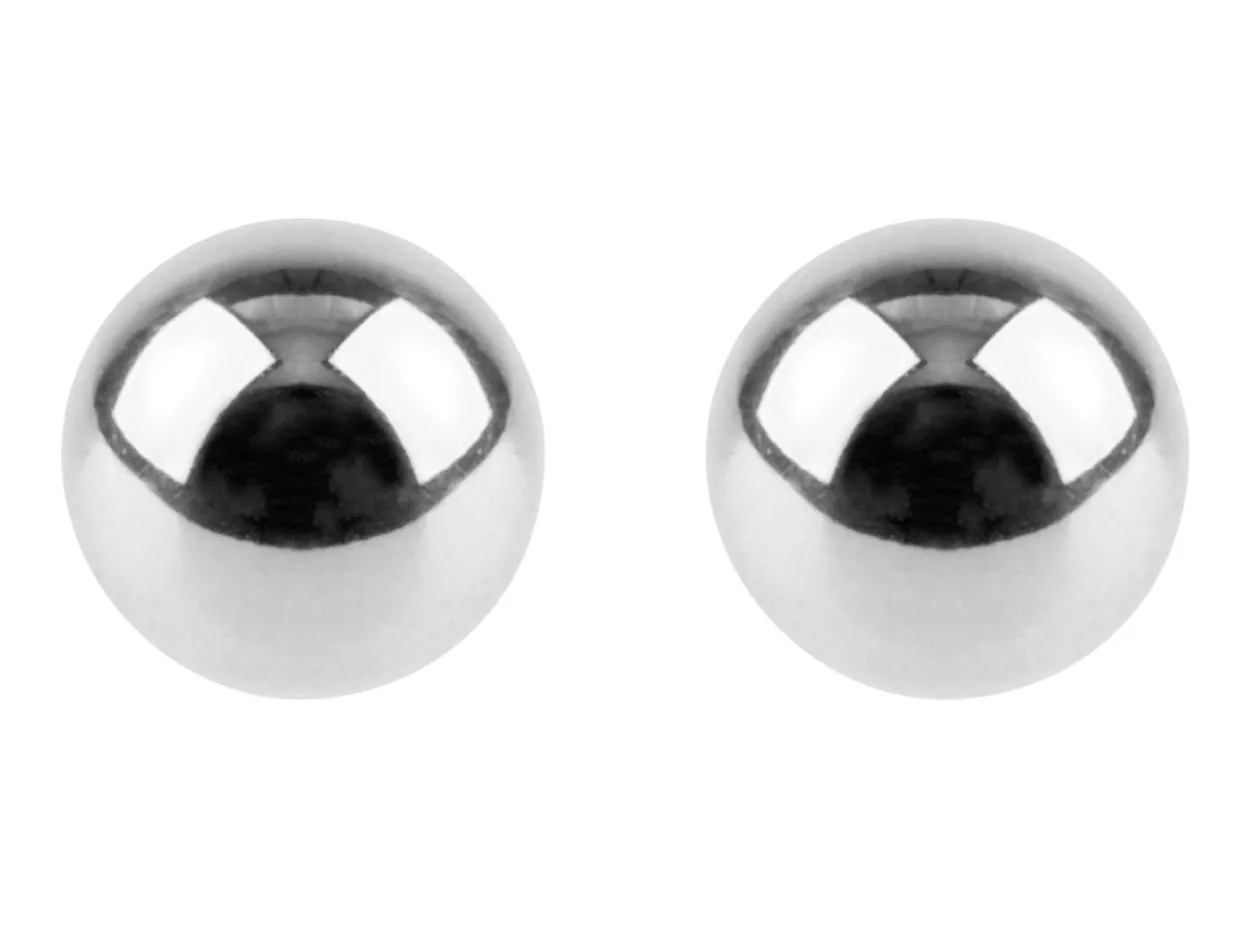 Sterling Silver Earrings Pair 5mm Ball Stud Earrings With Scroll