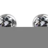 Sterling Silver Earrings Round 4mm Cubic Zirconia Bezel Stud