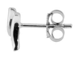 Sterling Silver Earrings Swirl 2mm White Cubic Zirconia