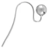 Sterling Silver Ear Wire And Bead, Pack of 10, 3mm 353