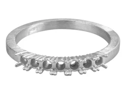 Sterling Silver 1/2 Eternity Ring 7 Stone Hallmarked Stone Size 2.5mm Round Size P