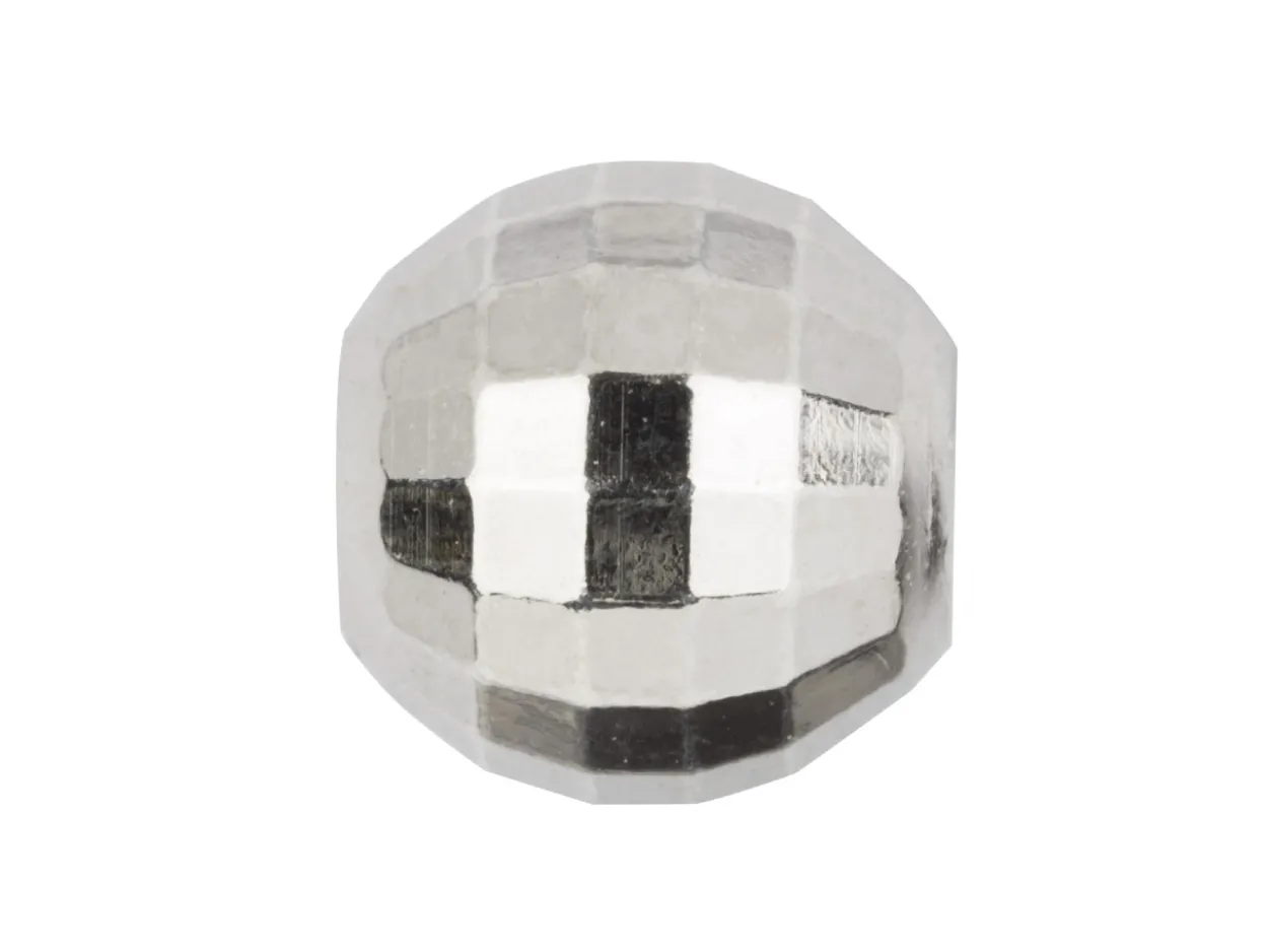 Sterling Silver Faceted Round Bead 6mm