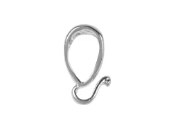 Sterling Silver Fancy Bail, Pack of 10, With Hook Loop, 8mm X 5mm Wide