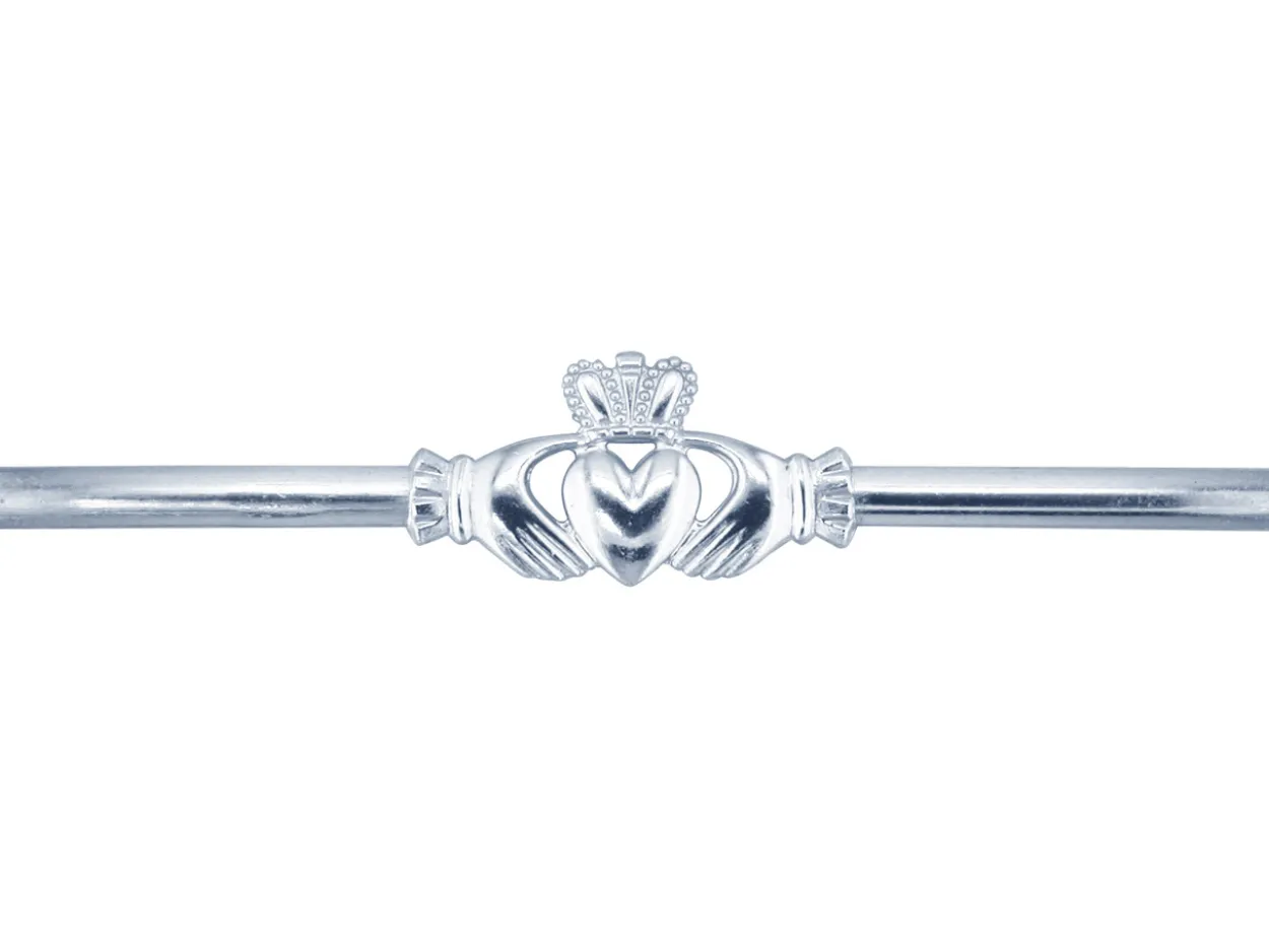 Sterling Silver Flat Ring Df8382 1.85mm Hallmarked Embossed Gents Claddagh Ring, 100% Recycled Silver