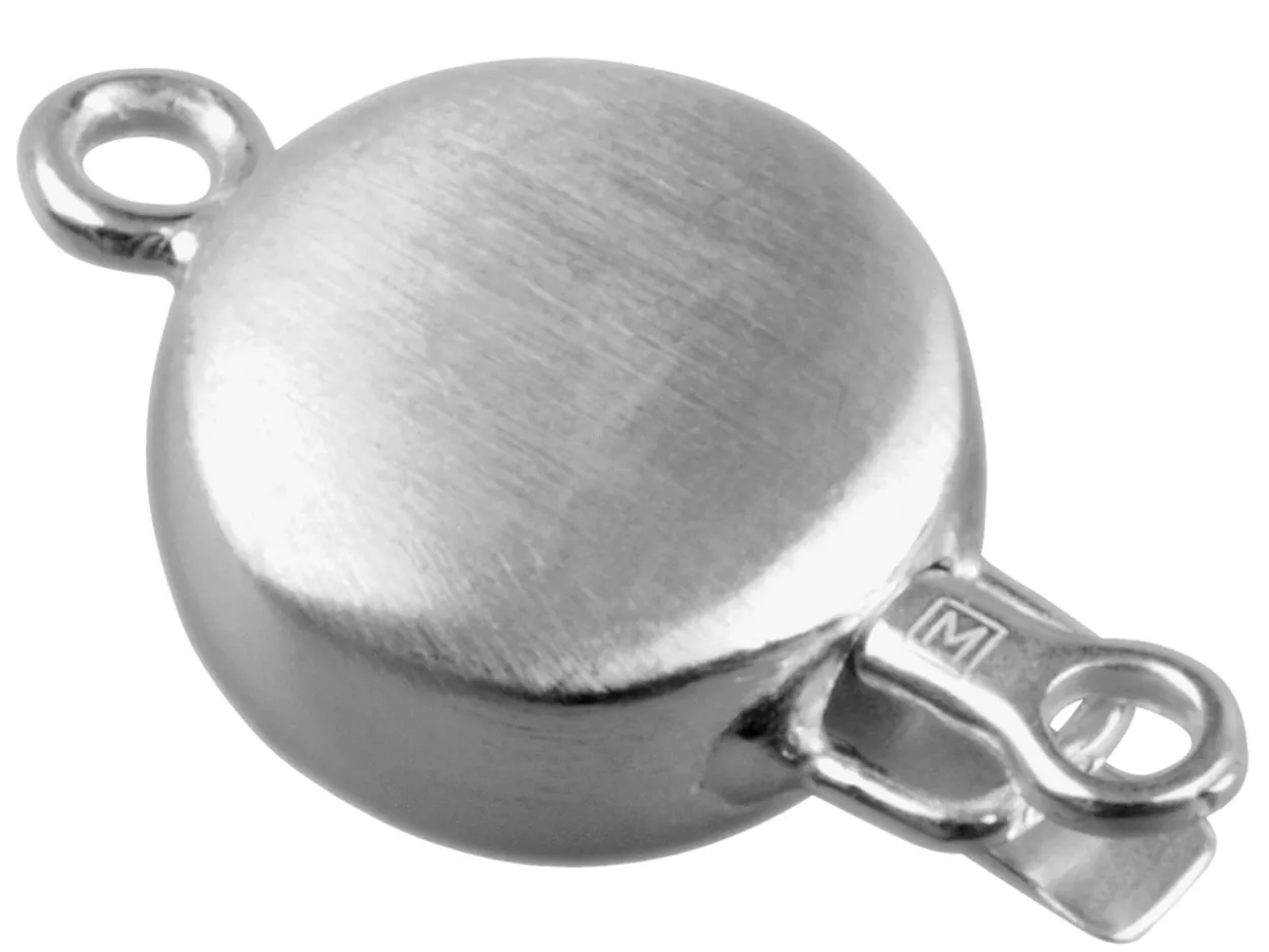 Sterling Silver Flat Round Clasp 12mm Matt Finish
