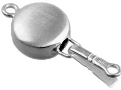 Sterling Silver Flat Round Clasp 12mm Matt Finish