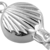 Sterling Silver Flat Round Clasp 12mm Shell Finish