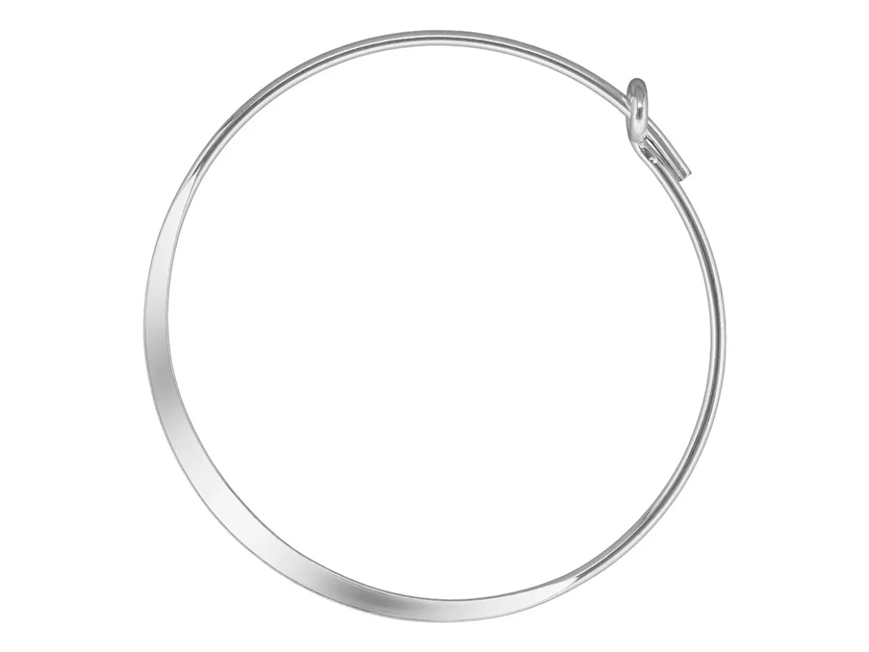 Sterling Silver Flattened Hoop Earrings 25mm Pack of 6