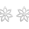 Sterling Silver Flower Design Stud Earrings