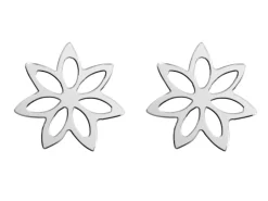 Sterling Silver Flower Design Stud Earrings