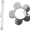 Sterling Silver Flower Ring And Bar Clasp 23mm Bar, 20mm Ring