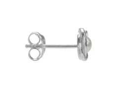 Sterling Silver Fresh Water Cultured Pearls Knot Stud Earrings