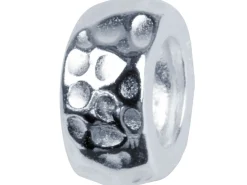 Sterling Silver Hammered Effect Charm Bead
