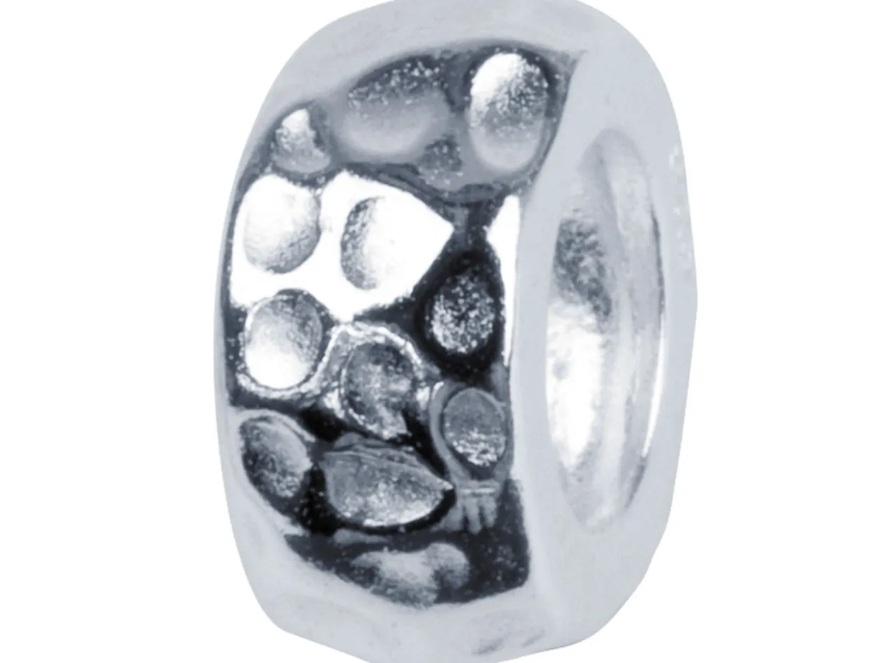 Sterling Silver Hammered Effect Charm Bead