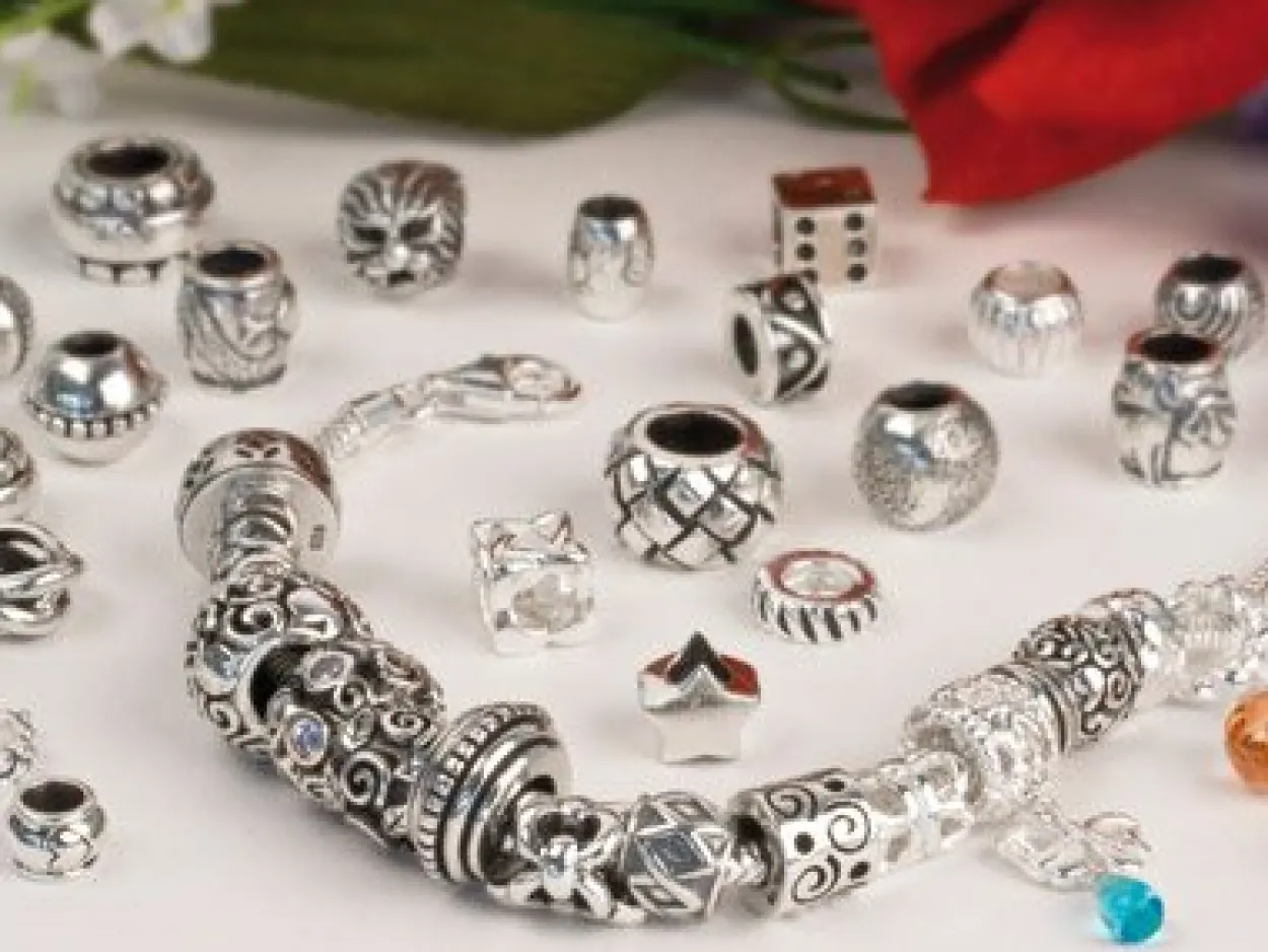 Sterling Silver Hammered Effect Charm Bead