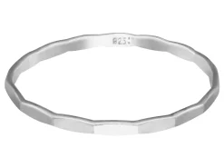 Sterling Silver Hammered Ring 1.5mm Size L1/2