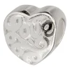 Sterling Silver Heart Charm Bead With 'love'