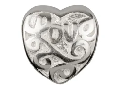 Sterling Silver Heart Charm Bead With 'love'