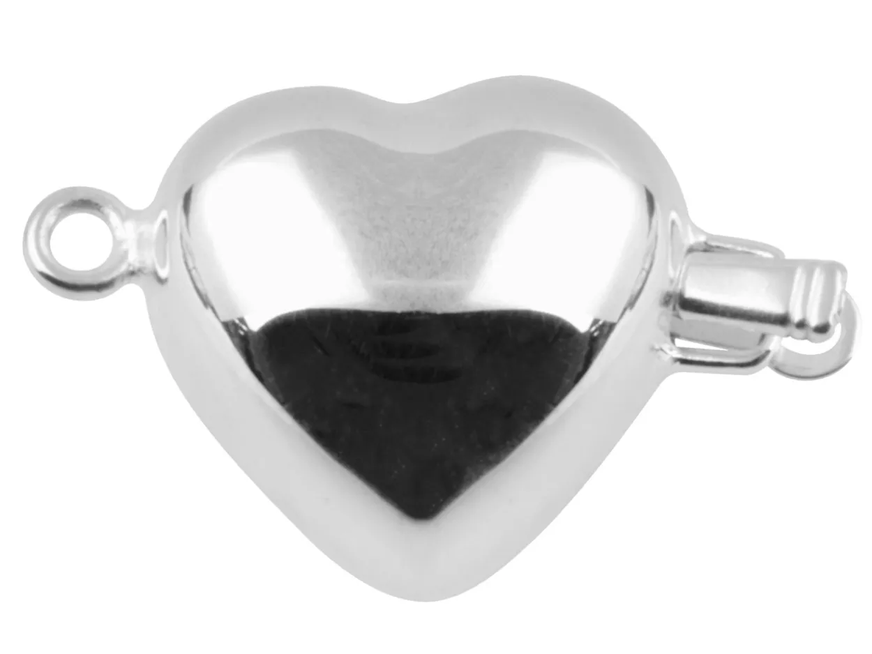 Sterling Silver Heart Clasp 17 X 17 X 13.5mm