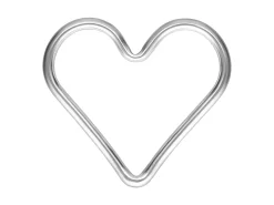 Sterling Silver Heart Connector Charms 15mm Pack of 5
