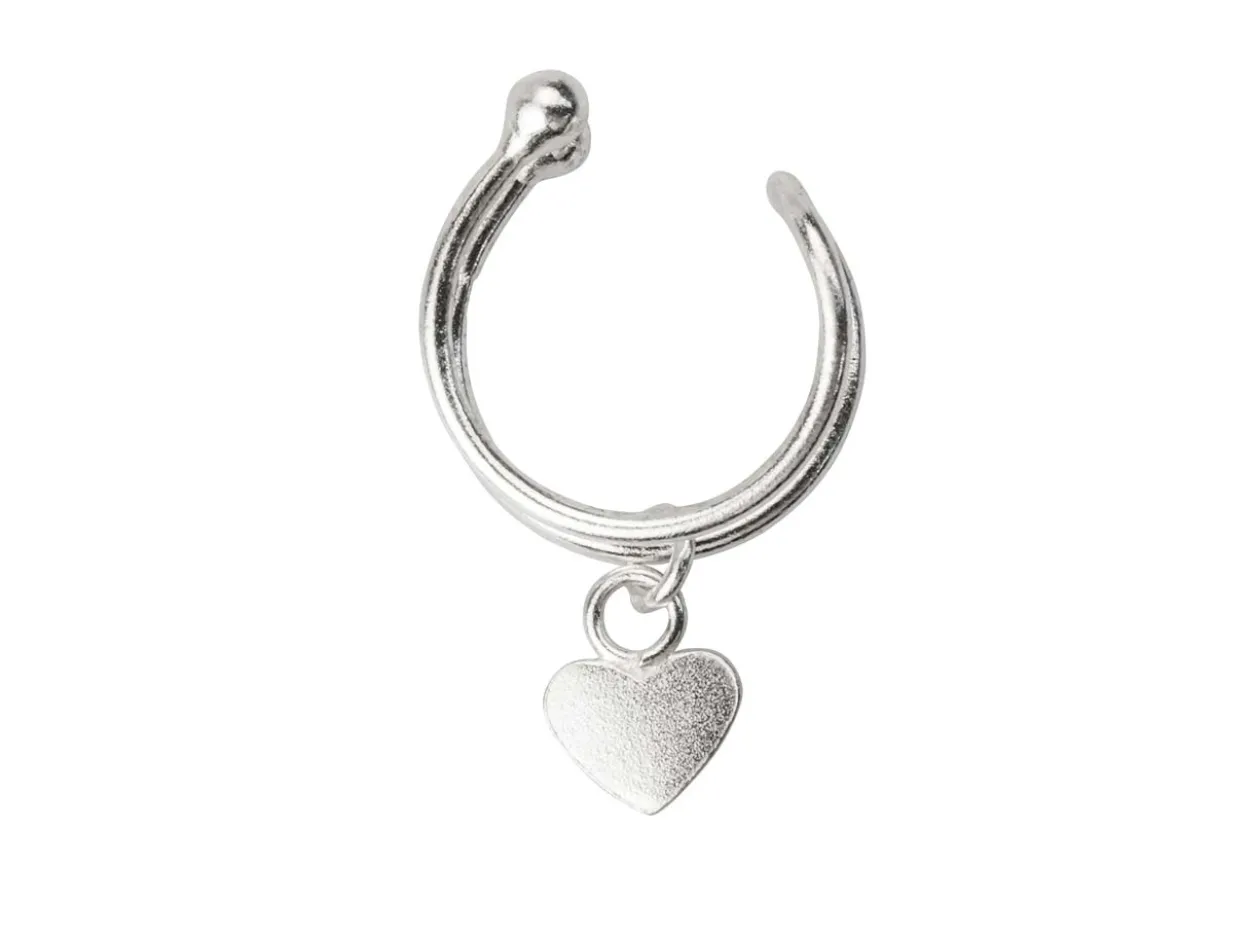 Sterling Silver Heart Design Cuff Earring Sold Individually