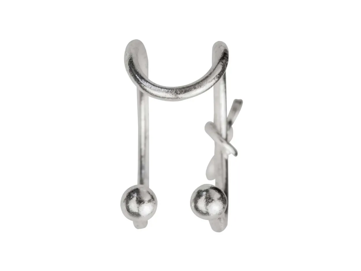 Sterling Silver Heart Design Cuff Earring Sold Individually