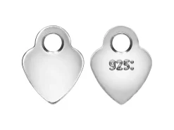 Sterling Silver Heart Hallmark Quality Tags 3.5mm Pack of 10