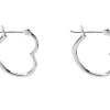 Sterling Silver Heart Hoop Design Stud Earrings