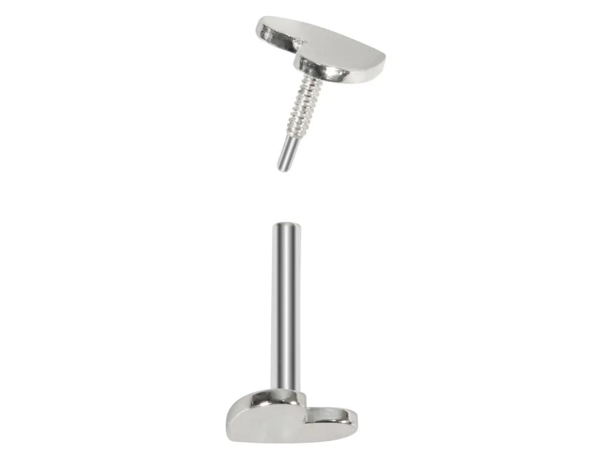Sterling Silver Heart Labret Tube 4.5mm