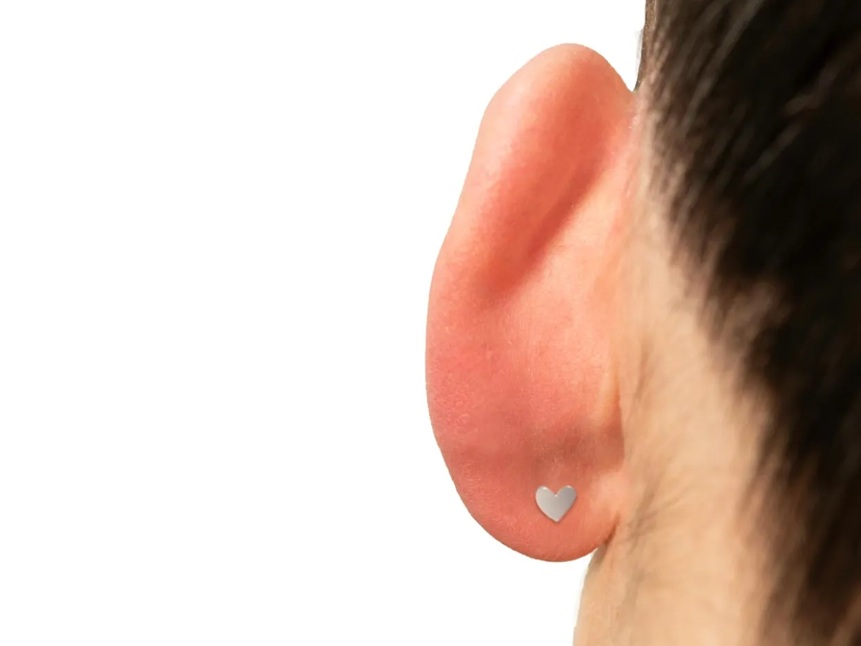 Sterling Silver Heart Labret Tube 4.5mm