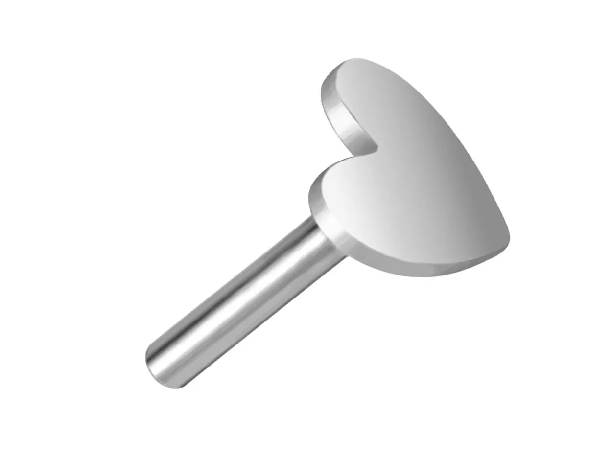Sterling Silver Heart Labret Stud Earrings