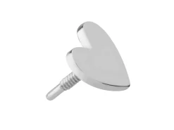 Sterling Silver Heart Labret Stud Earrings