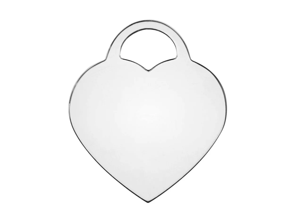 Sterling Silver Heart Lock 16mm Stamping Blank