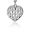 Sterling Silver Heart Quilted Effect Locket Set With Cubic Zirconia