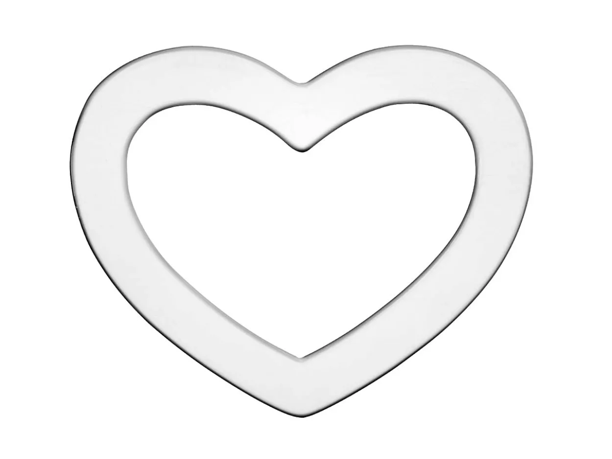 Sterling Silver Heart Washer 32mm Stamping Blank