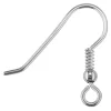 Sterling Silver Hook Wires, Pack of 6, With Bead And Loop