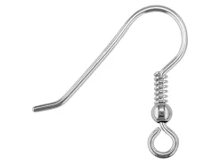 Sterling Silver Hook Wires, Pack of 6, With Bead And Loop