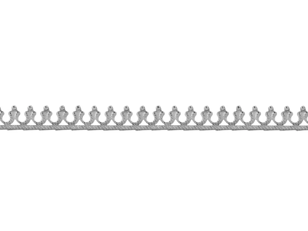 Sterling Silver Horseshoe And Bead Gallery Strip 3.8mm