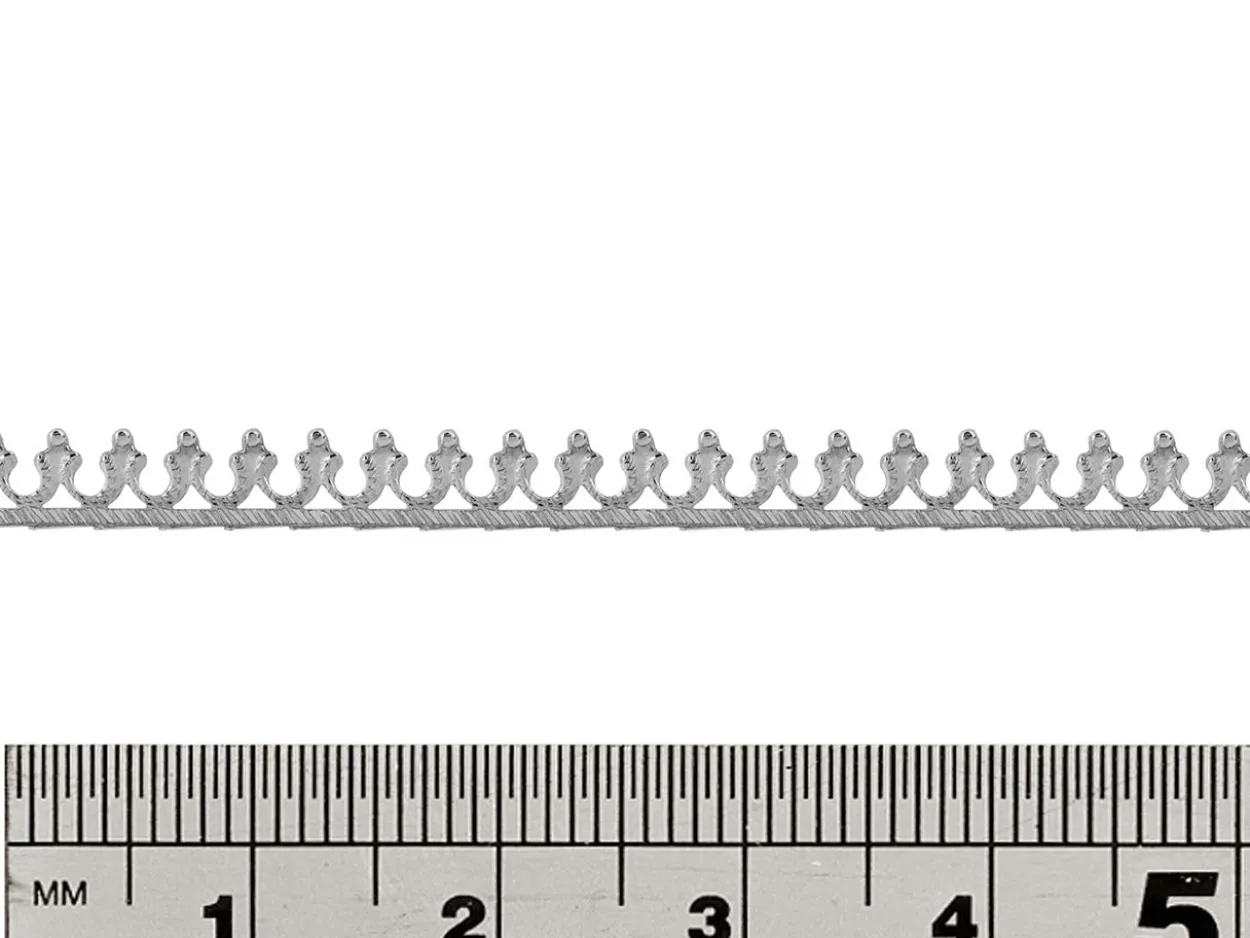 Sterling Silver Horseshoe And Bead Gallery Strip 3.8mm