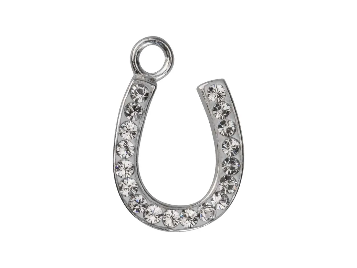 Sterling Silver Horse Shoe Stone Set 12mm