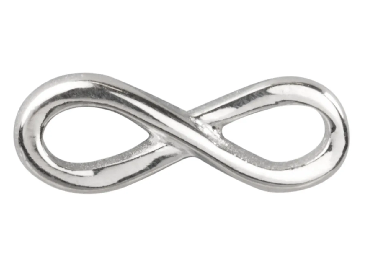 Sterling Silver Infinity Connector Pack of 5 13mm