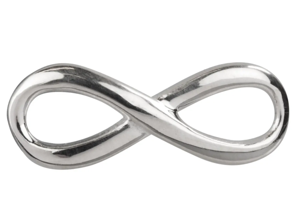 Sterling Silver Infinity Connector Pack of 5 16mm