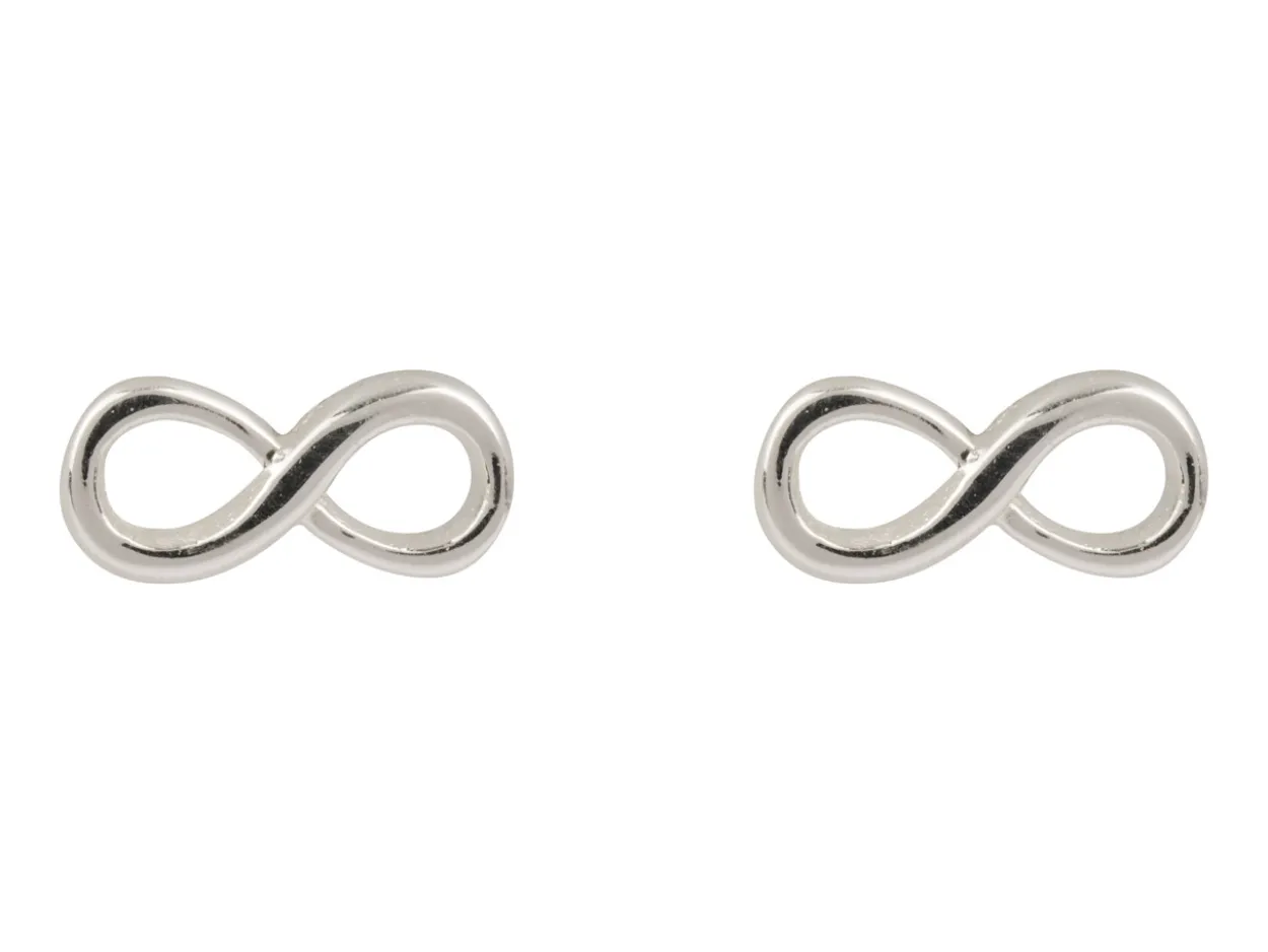 Sterling Silver Infinity Stud Earrings