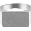 Sterling Silver Initial Rectangular Ring Hallmarked 17x12mm Head Depth 2.9mm Size S