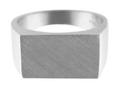 Sterling Silver Initial Rectangular Ring Hallmarked 17x12mm Head Depth 2.9mm Size S